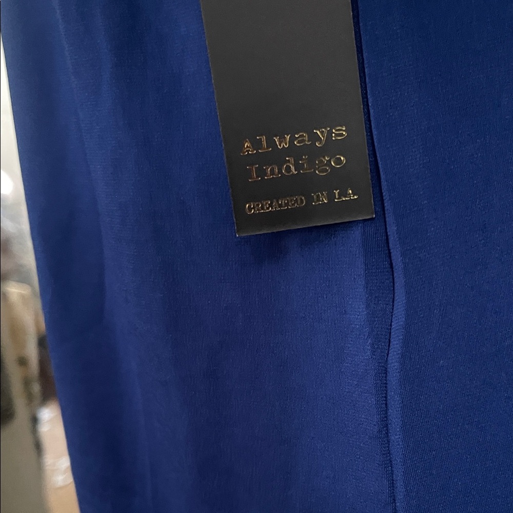 Elegant Blue Ruffle Sleeve Blouse - Picture 2 of 4